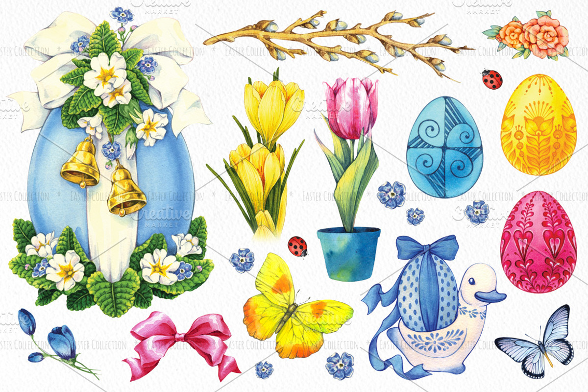 Easter. Watercolor illustrations, an Illustration by Color and Decor (Photo 2 of 3)
