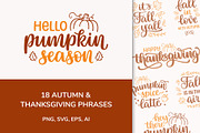 Autumn and Thanksgiving Phrases Set, a Seasonal Illustration by InkySplash (Thumbnail 1 of 7)