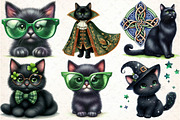 St. Patrick's Black Cats Clipart Bun, an Illustration by DreamCafeArt (Thumbnail 3 of 4)