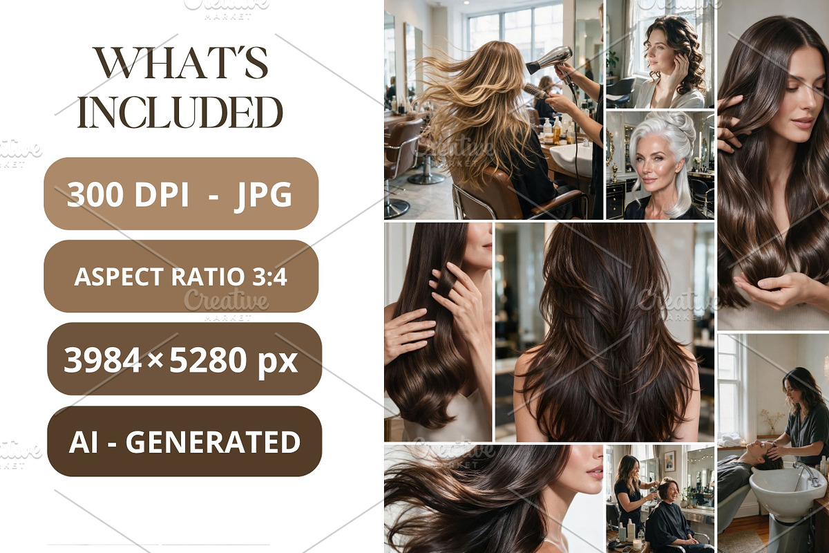 Hair Salon Stock Photos Bundle, a Business Photo by Selenique Studio (Photo 3 of 15)