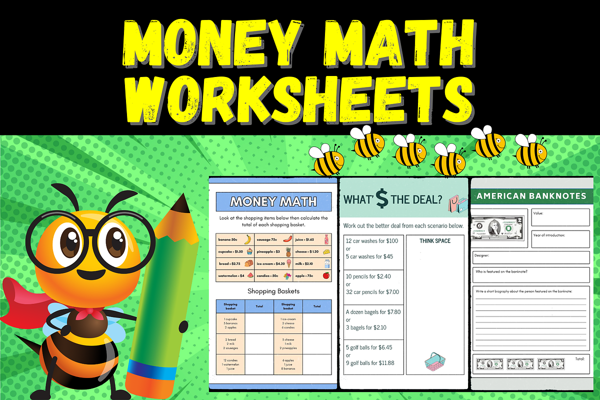 Money Math Worksheets, Counting Coin, a Templates & Theme by Premium ...