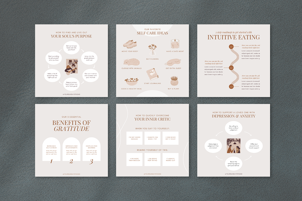 Wellness Instagram Template Kit, a Social Media Template by Studio Soluna (Photo 8 of 16)