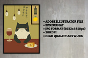 Cats Drinking Wine, an Animal Illustration by Cool Worker (Thumbnail 4 of 9)