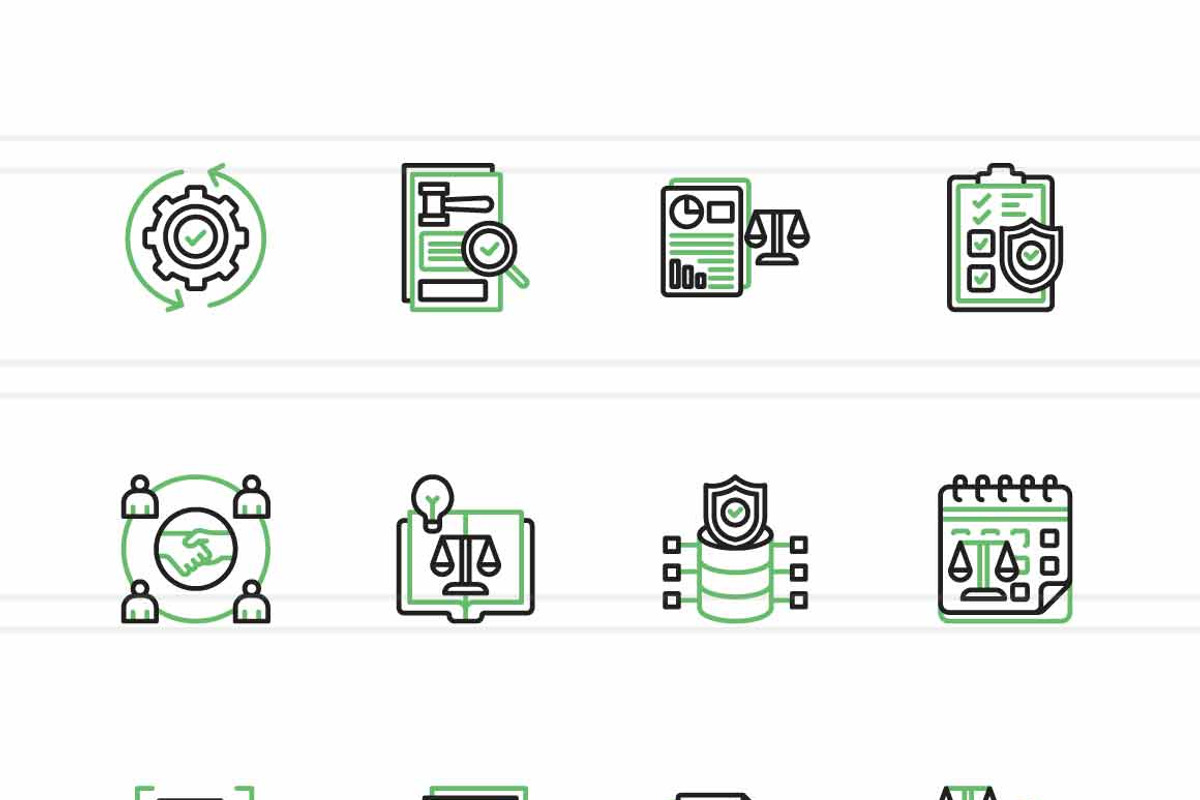25 LegalTech & Compliance Icons., an Outline Icon by IconBunny (Photo 2 of 2)