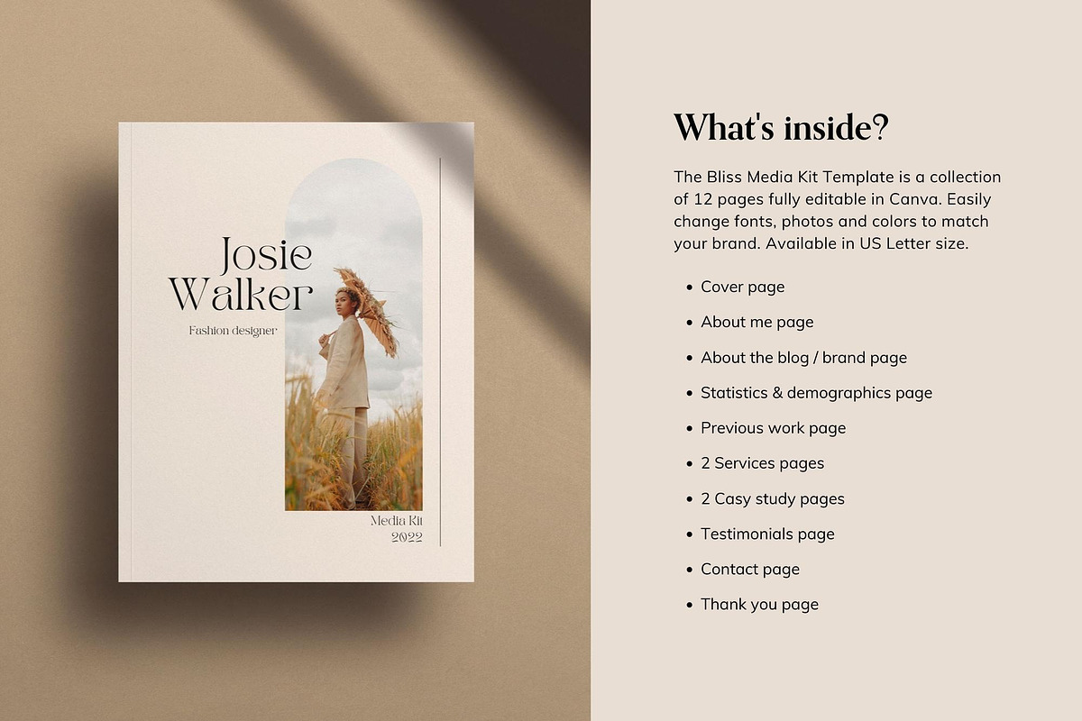 BLISS | Media Kit Canva Template, a Magazine Template by Sierra Creative Studio (Photo 3 of 10)