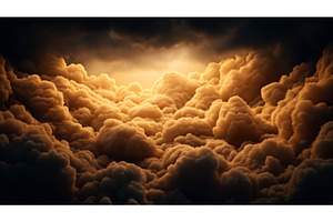 Majestic landscape of fluffy golden, an Illustration by Sergey Kotenev