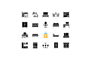 Furniture department black glyph, an Icon by IMG Visuals