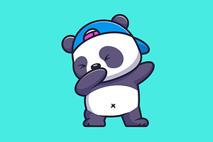 Cute Baby Panda Dabbing Cartoon