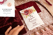 Boho floral watercolor red flowers, an Illustration by AnnaTkachi (Thumbnail 3 of 8)