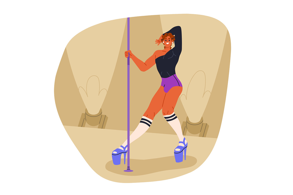 Pole dancers perform sexy dance set, a Sport Illustration by Good Studio (Photo 10 of 12)