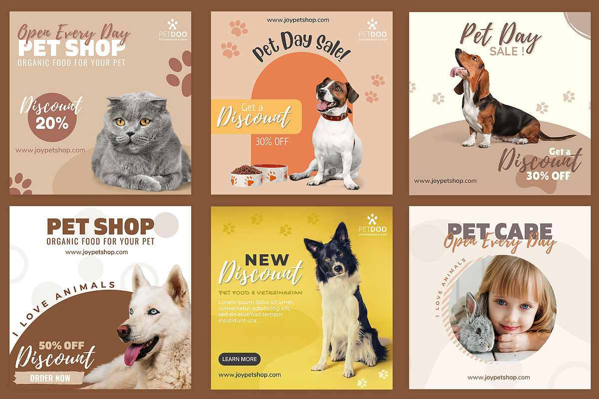 Canva instagram Pets Template, a Social Media Template by illycreative (Photo 3 of 6)