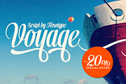Voyage Summer Sale $40 (-$10 off), a Script Font by Fenotype (Thumbnail 1 of 5)