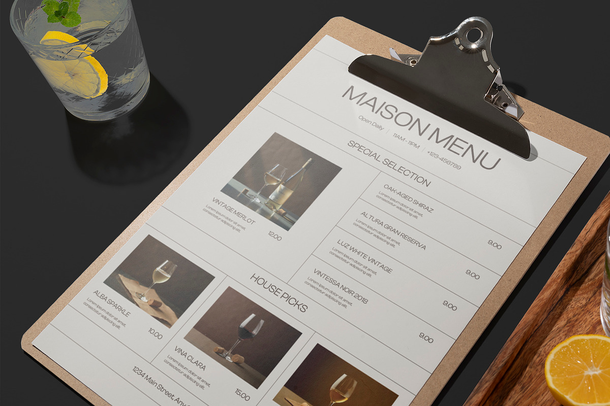 Elegant Wine House Menu preview 2