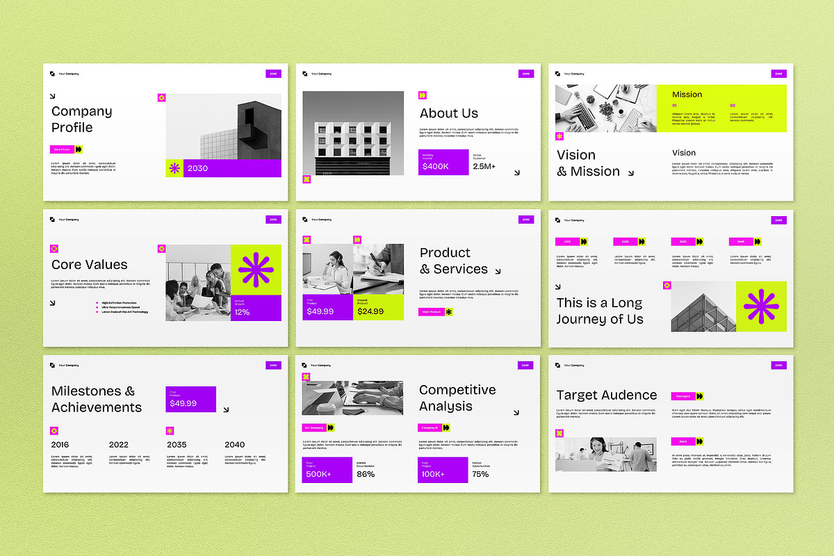 White Company Profile Google Slide, a Presentation Template by graphicook (Photo 3 of 4)