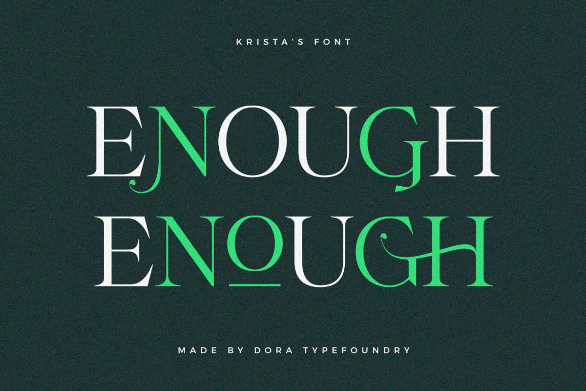 Krista's - Display Serif, a Serif Font by Dora Typefoundry (Photo 4 of 23)