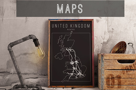 maps vector posters