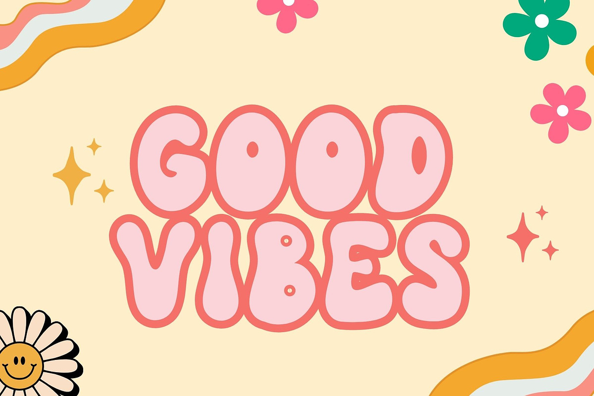 Groovy Baby is retro groovy font, a Handwritten Font by Brown Cupple (Photo 2 of 8)