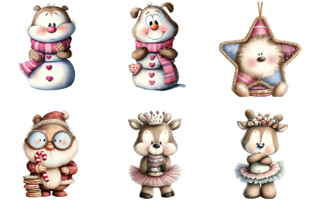 Whimsical Christmas Clipart, an Illustration by DreamArtGraphic (Photo 4 of 5)