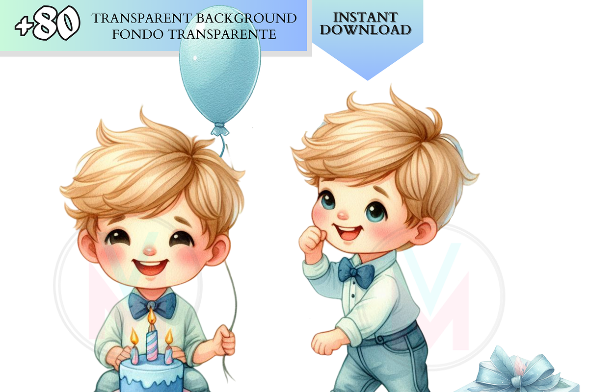 Blue Birthday png Baby Boys Party, a Person Illustration by VM PARTYS  BY TAIRUMA (Photo 4 of 10)