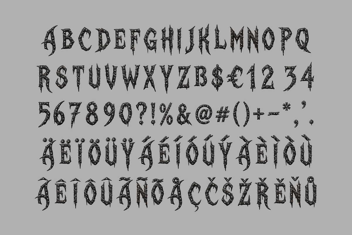 Gothic Punk Font, a Blackletter Font by Handmadefont (Photo 2 of 15)