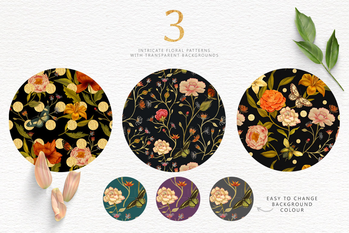 Flowers & Butterflies - Clipart, a Decorative Illustration by Singerie (Photo 3 of 8)
