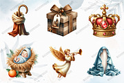 Cute Christmas Nativity Clipart Bund, a Graphic by designcity5 (Thumbnail 2 of 5)