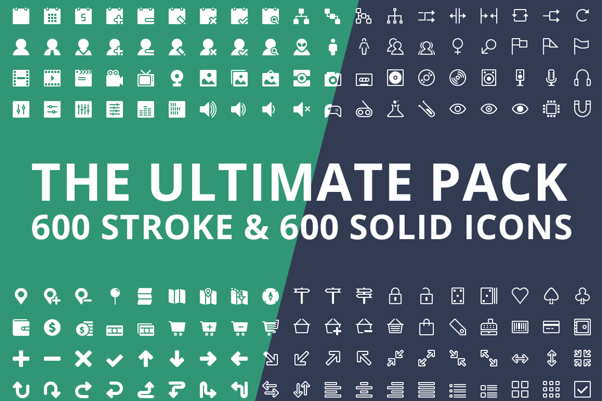 600x2 Vector Icons, Ultimate Pack, a Solid Icon by PixelBazaar (Photo 1 of 3)