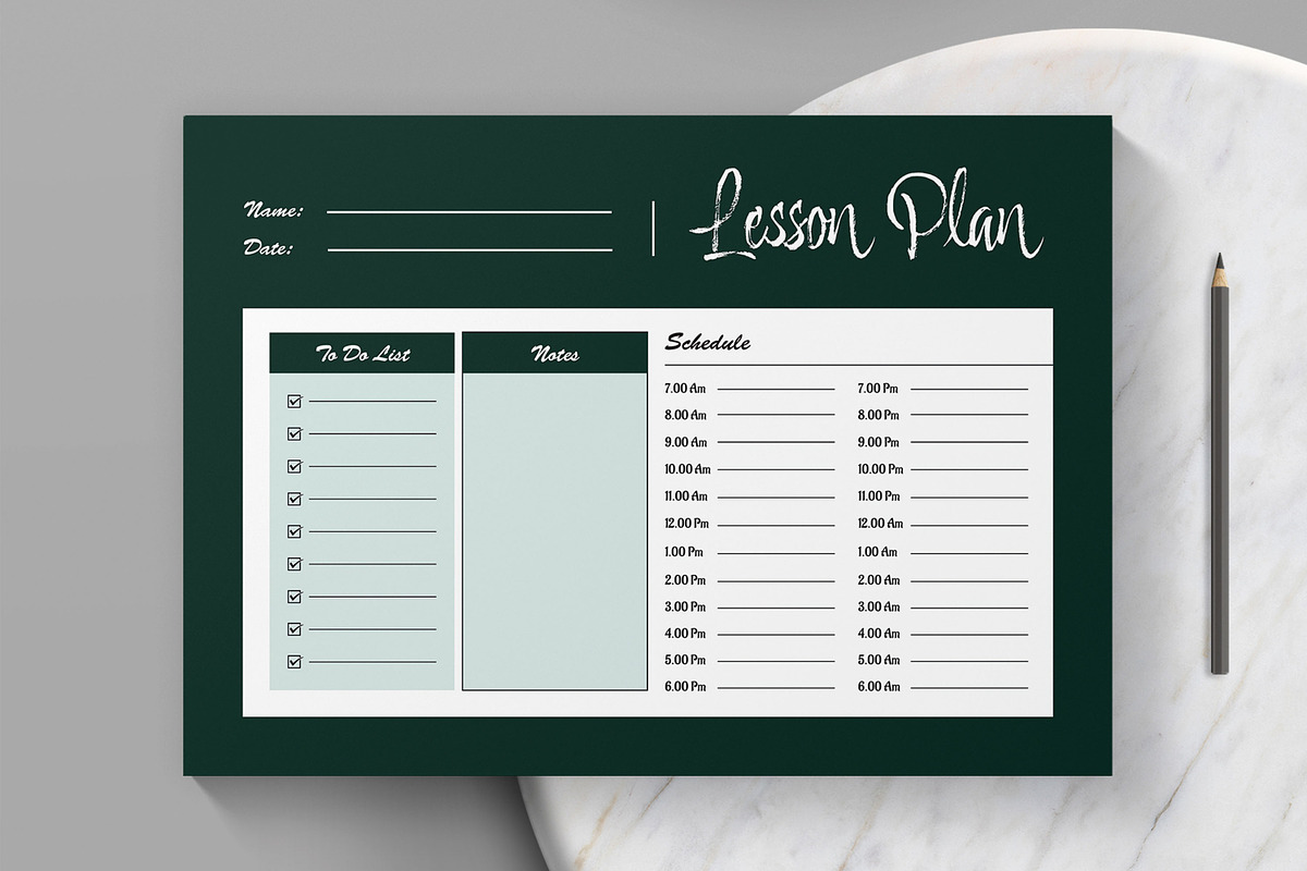 Printable Lesson Plan Template, a Stationery Template by MightyDesign (Photo 3 of 6)