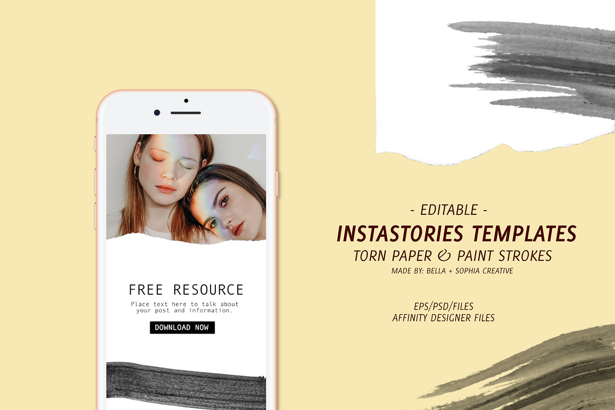 Editable Instastories Template, a Social Media Template by Bella+Sophia Creative (Photo 1 of 6)