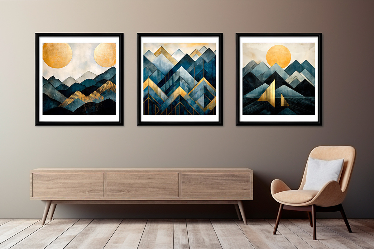 Geometric mountain landscape., a Wallpaper Graphic by O m N i  Studio (Photo 3 of 15)