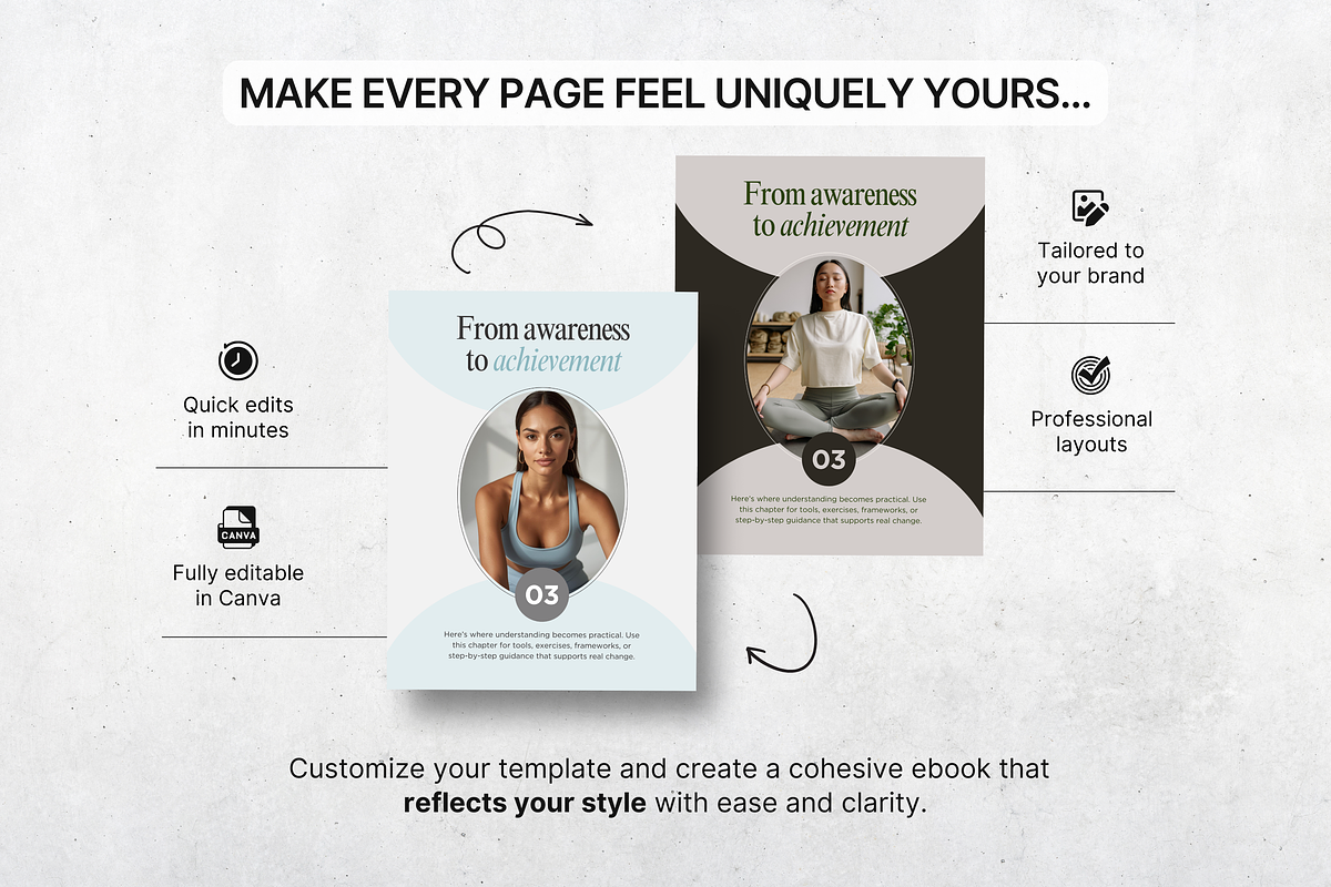 Wellness Coach Ebook Template Blue, a Magazine Template by DigiPax (Photo 8 of 11)