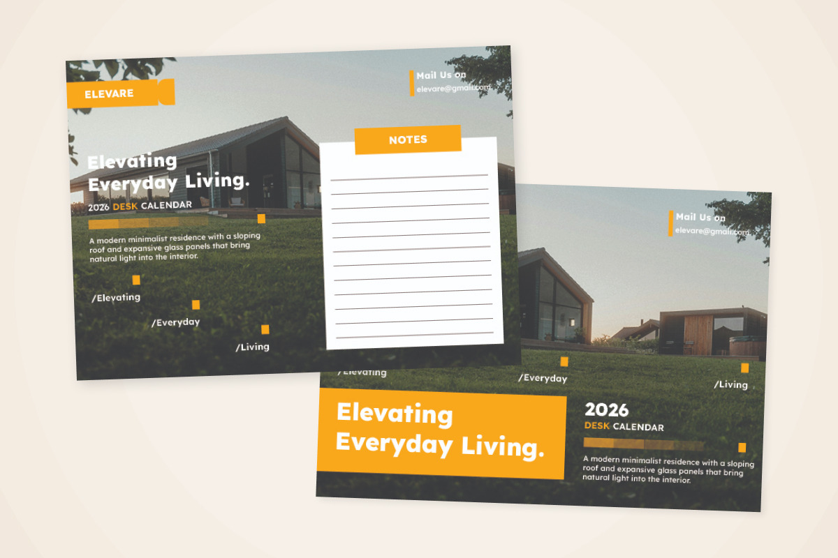 Modern Property Desk Calendar 2026, a Stationery Template by twinstd (Photo 4 of 5)