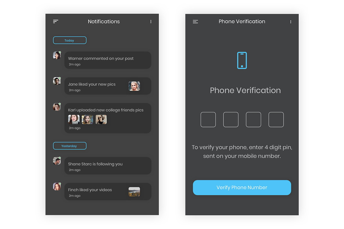 Konnect - Social Media Sketch App, an UI Kit Template by themelove (Photo 5 of 9)