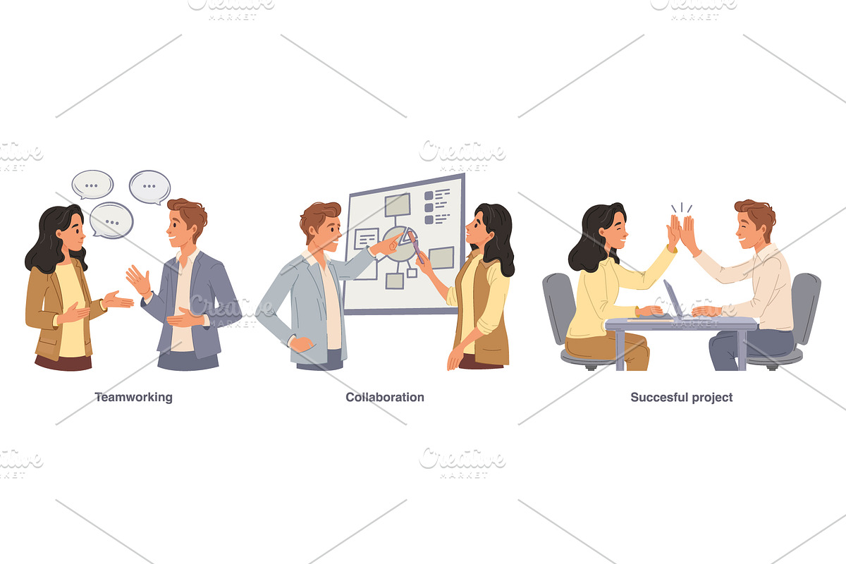 Business Concept of teamwork, a Person Illustration by Yayasya