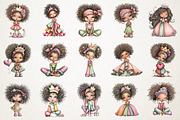Melanin Queen Clipart Bundle, a Person Illustration by RobertsArt (Thumbnail 5 of 5)