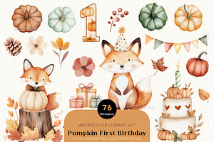 Autumn Pumpkin Birthday Clipart