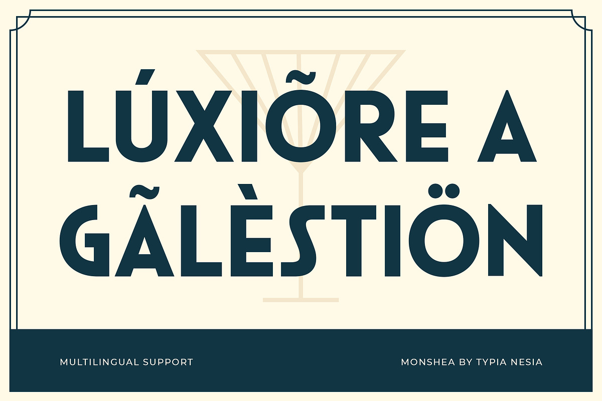 Monshea - Bold Art Deco Sans Font, a Sans Serif Font by Typia Nesia (Photo 3 of 12)