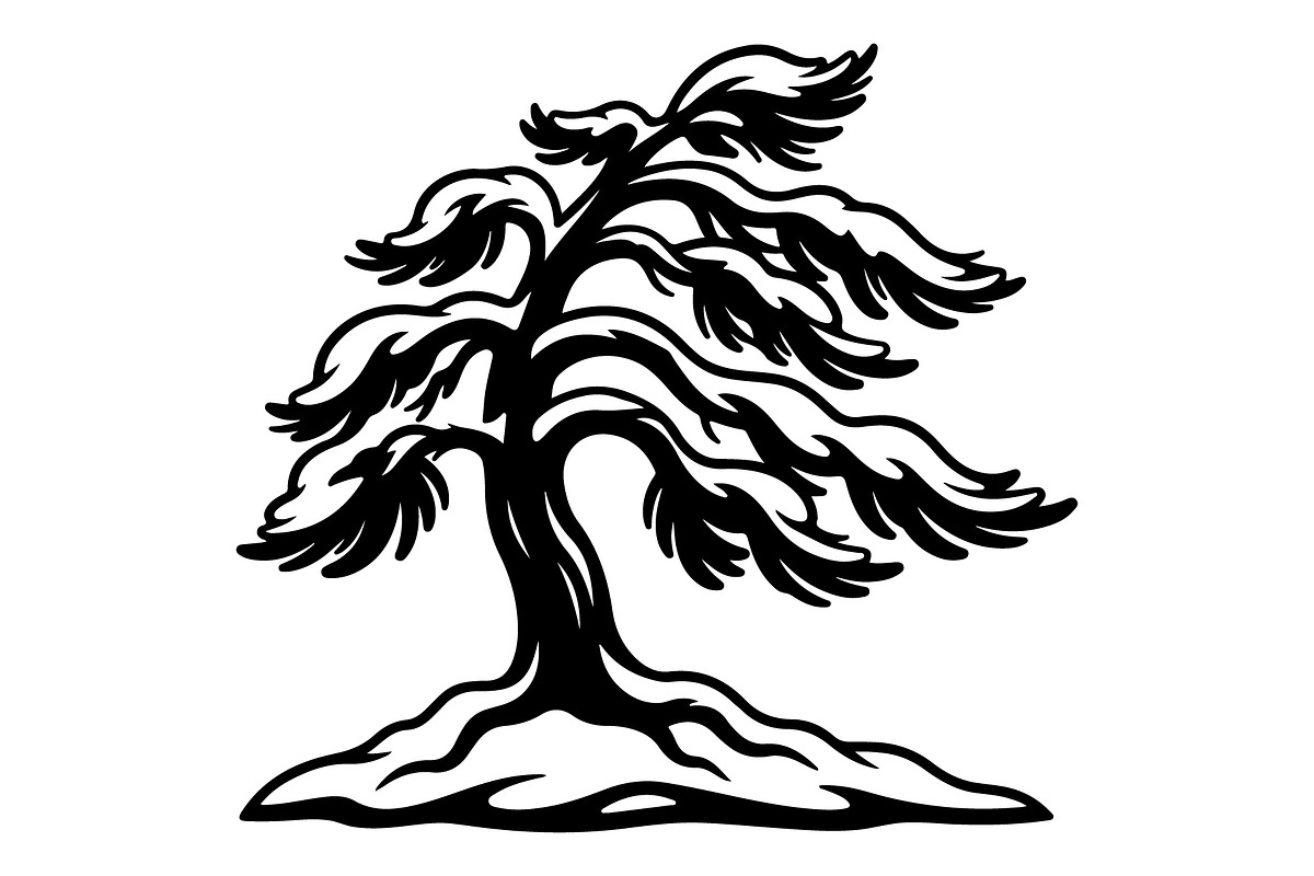 Windblown Tree Silhouette, an Object Graphic by Gfx_Store (Photo 3 of 16)