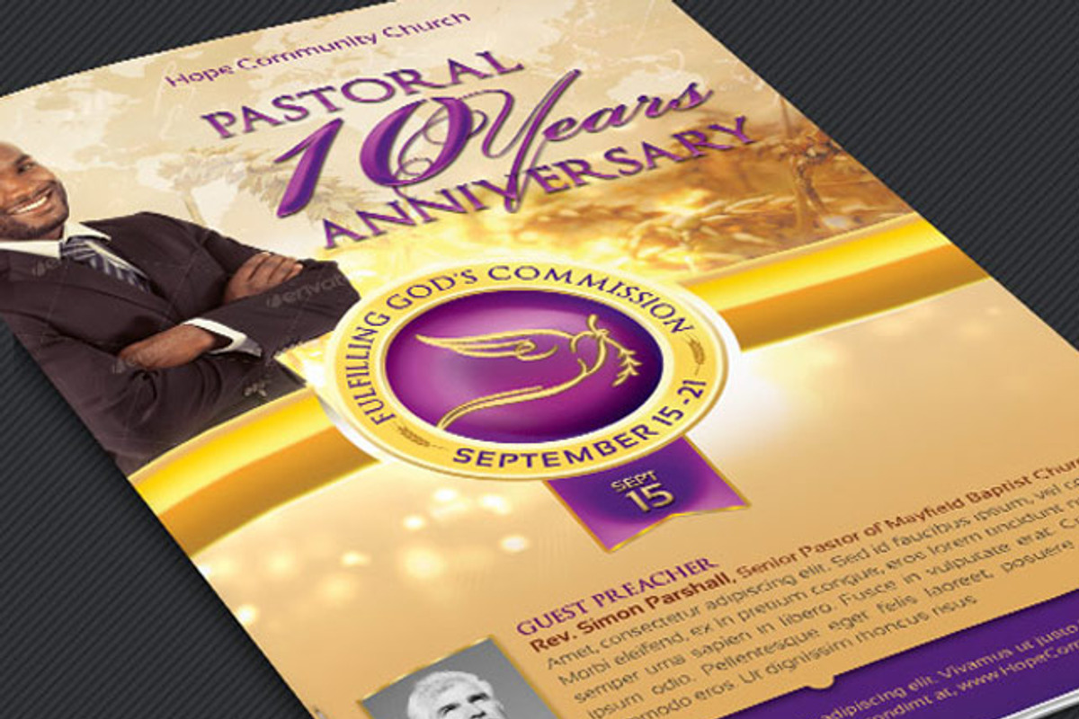 Clergy Anniversary Service Program, a Templates & Theme by Godserv Designs (Photo 1 of 6)