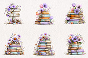 Spring Flower Book Stack Sublimation, an Illustration by CreationArt (Thumbnail 6 of 7)