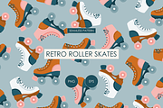 Retro Roller Skates Seamless Pattern, a Pattern Graphic by HonestiesPrintS (Thumbnail 1 of 4)