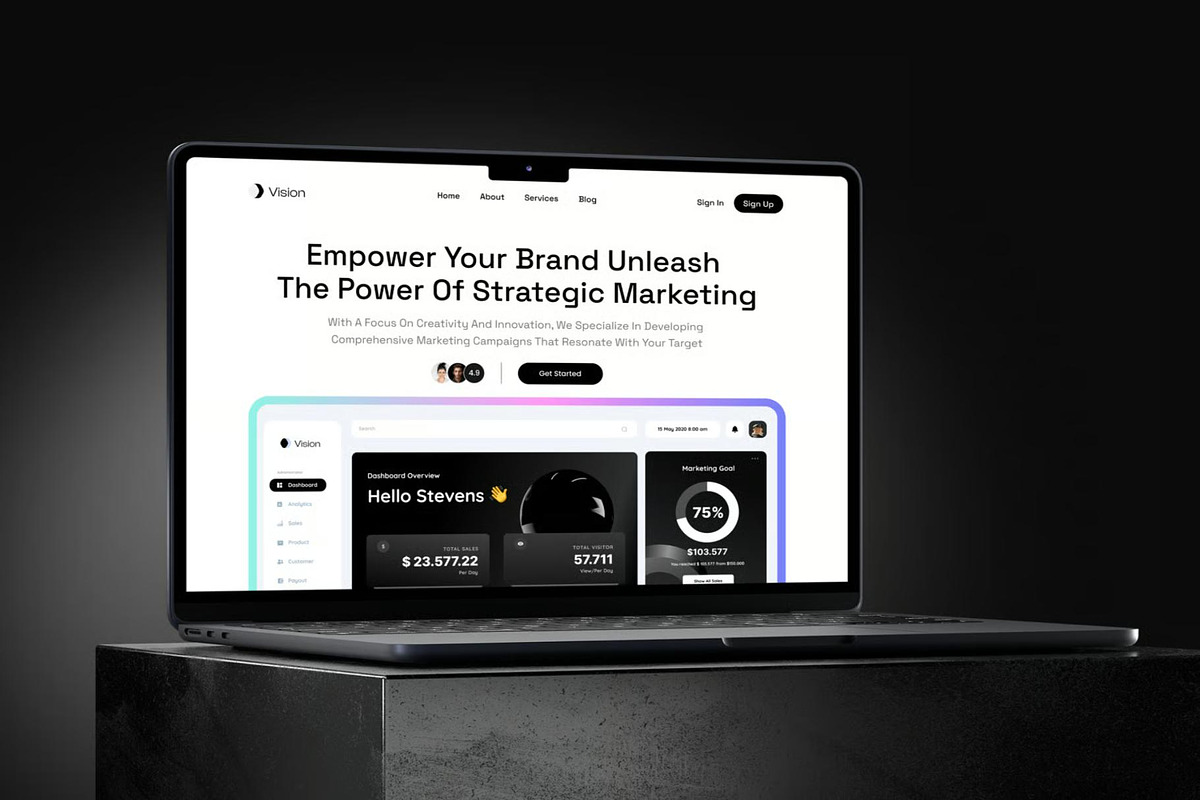 Vision - Marketing Landing Page, an UI Kit Template by Lumina_ui_ux202 (Photo 3 of 5)