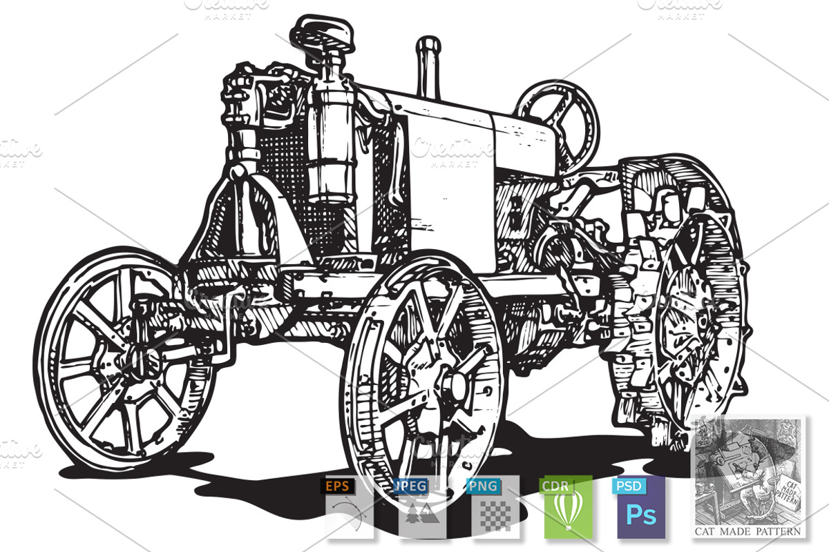 Vintage transport set, a Transportation Illustration by CatMadePattern (Photo 5 of 7)