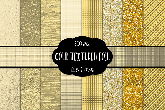 Gold Textured Foil Digital Papers preview 2