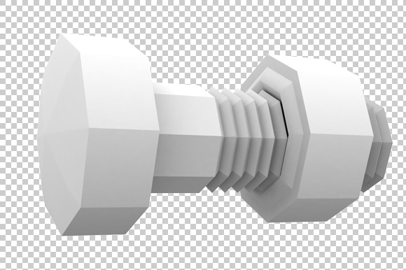 Nut & Bolt - 3D Render PNG preview 2