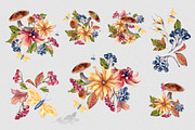 Autumn flowers watercolor clipart, an Illustration by Kate Lanbina (Thumbnail 6 of 22)