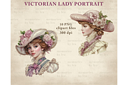 Victorian Lady Portrait Clipart PNG, an Illustration by Memories By Lea (Thumbnail 5 of 9)