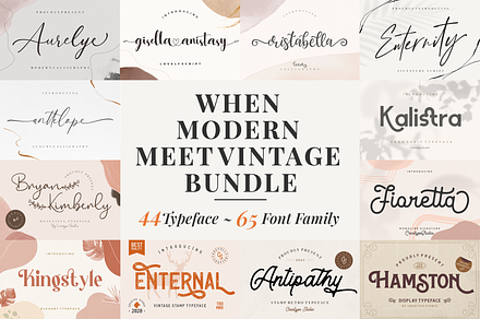 When Modern Meet Vintage Font Bundle, a Script Font by Creatype Studio