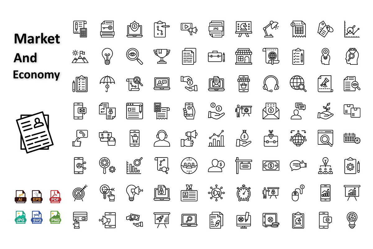 Market and Economy Icons, a Solid Icon by Vector Portal (Photo 1 of 6)