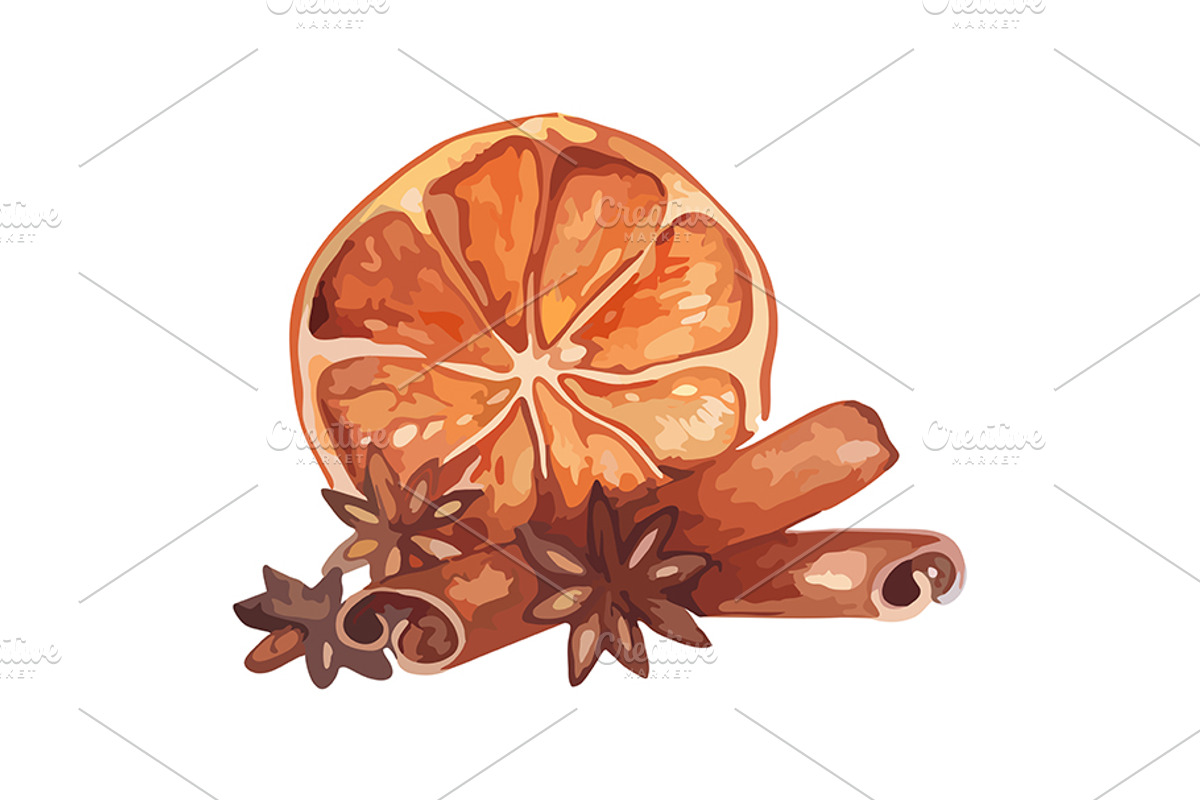 Lemon cinnamone still life vector, a Decorative Illustration by Art By Silmairel